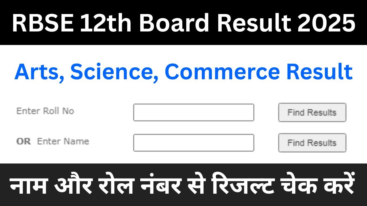 RBSE 12th Arts, Science, Commerce Result 2025