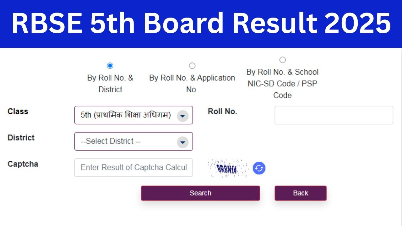 RBSE 5th Board Result 2025